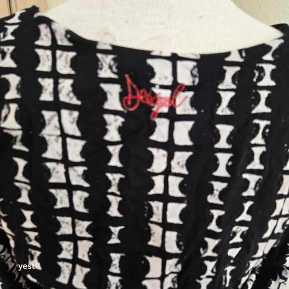 Women's Desigual Maxi Dress Size M Black White Floral Embroidered - Picture 5 of 8